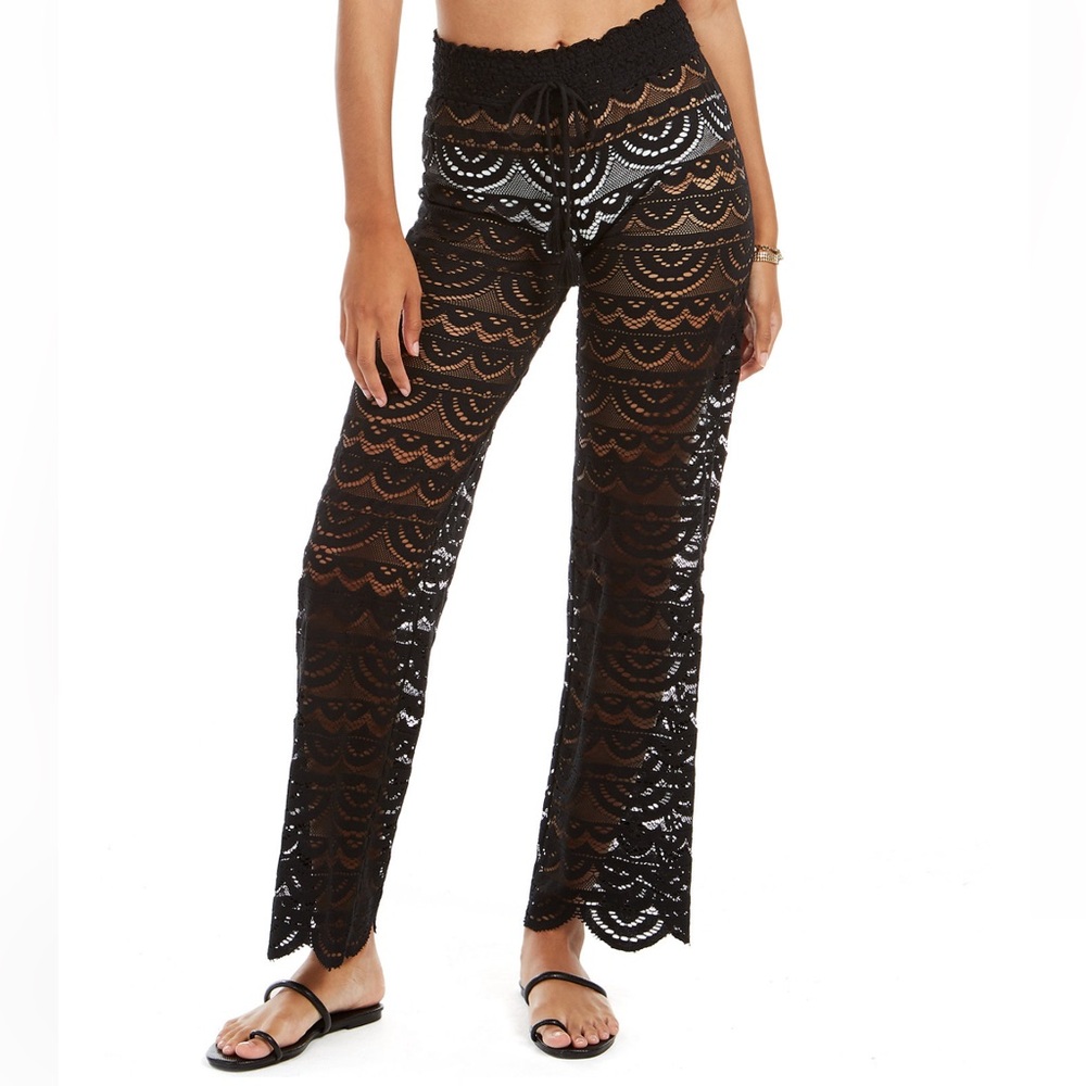 Black Lace Crochet Pants